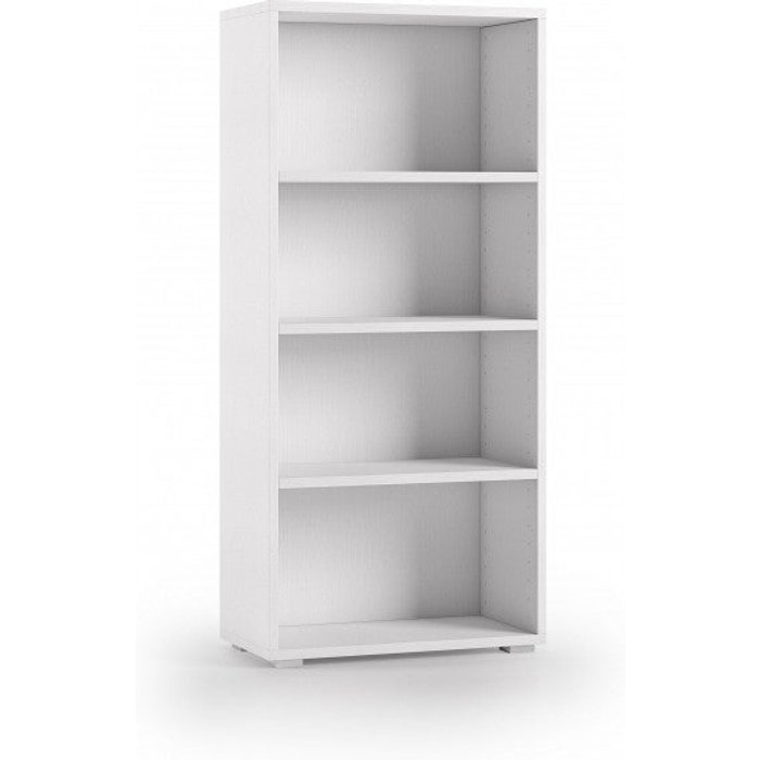 Librería compacta con 3 estantes regulables, blanca, 60x30x130 cm - terraneo