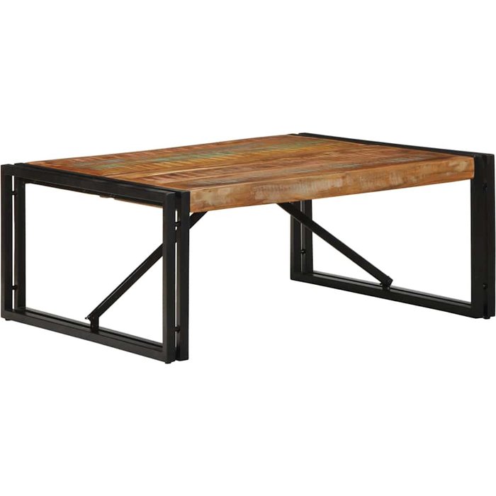 Maison exclusive - mesa de centro multicolor 80x80x35 cm madera maciza reciclada