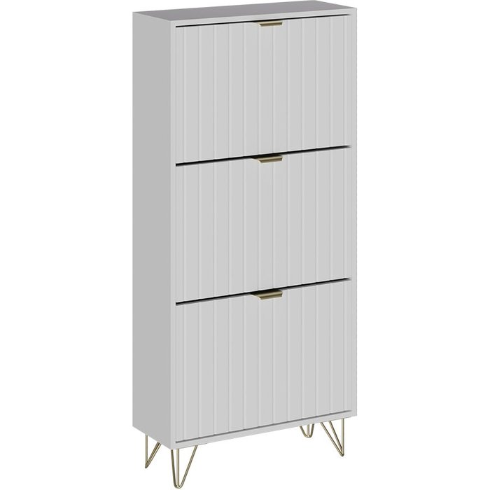 Vicco armario para zapatos helge, blanco, 60 x 128.5 cm 3 compartimentos