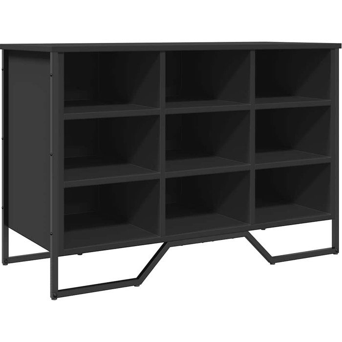 Zapatero de madera de ingeniería negro 90x38x61,5 cm - comfortxl