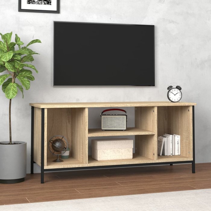 Mueble tv roble sonoma 102x35x45 cm madera contrachapada