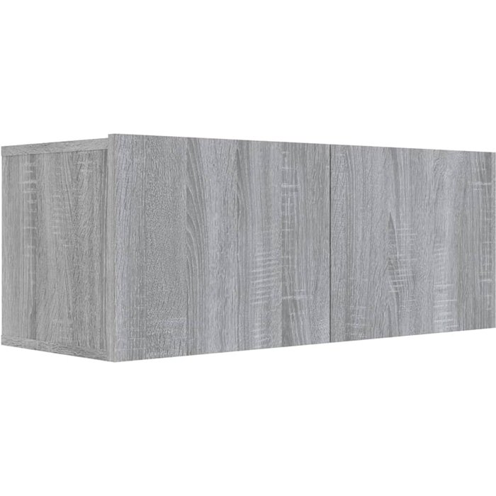 Mueble tv sonoma gris 80x30x30 cm madera contrachapada