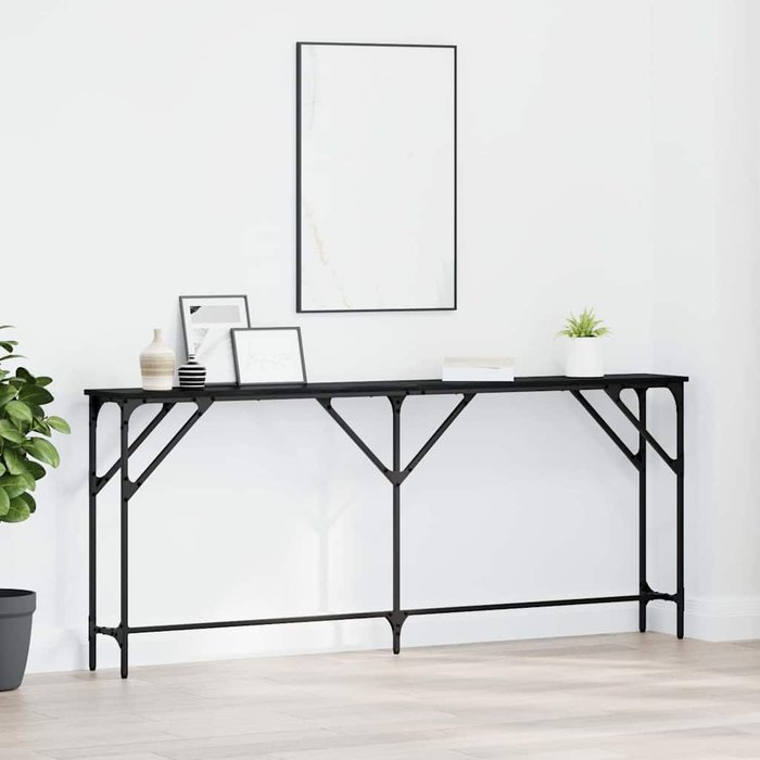 Mesa consola, roble negro, 180 x 23 x 75 cm