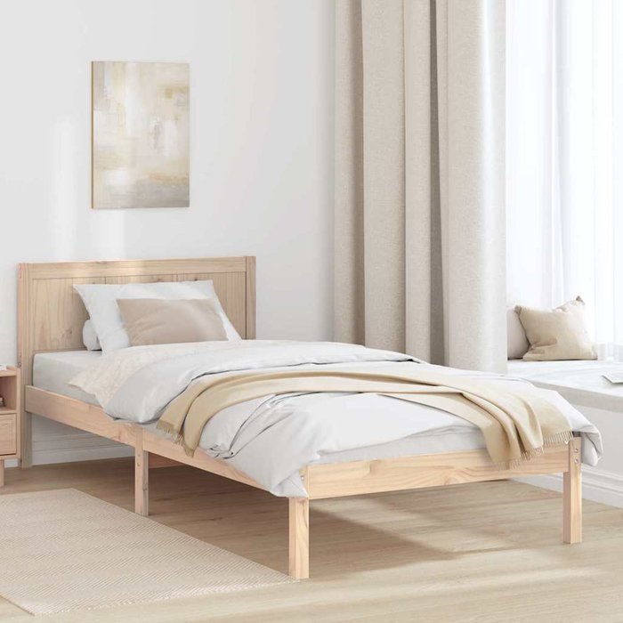 Maison exclusive - estructura de cama marrón 75 x 190 cm madera maciza de pino