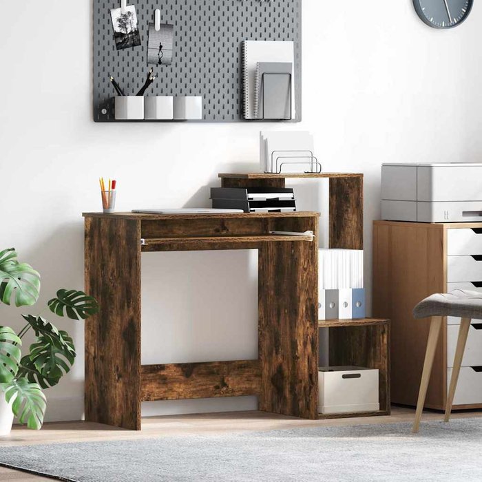 Maison exclusive - escritorio con cajón roble ahumado 106 x 41 x 88.5 cm