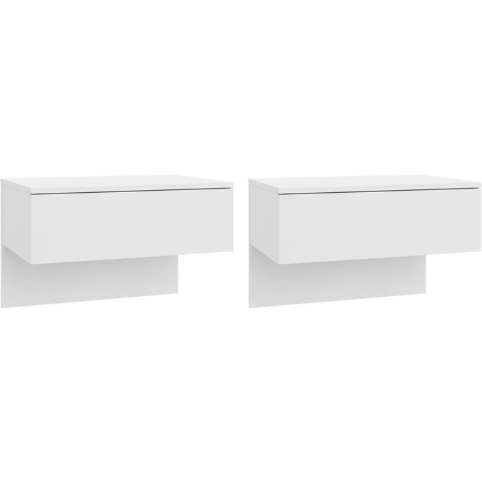 Mesitas de noche de pared 2 unidades blanco brillante - comfortxl