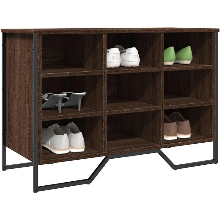 Zapatero de roble marrón, 90x38x61,5 cm, madera de ingeniería.