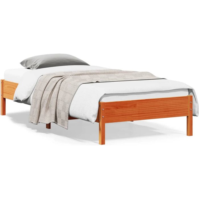 Maison exclusive - cama sin colchón madera maciza de pino marrón cera 100x200 cm