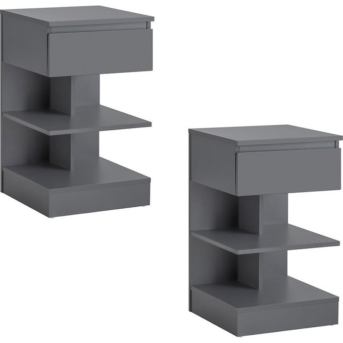 Sobuy juego de 2 mesillas de noche con 1 cajón 39x39x65cm moderno fbt49-hgx2