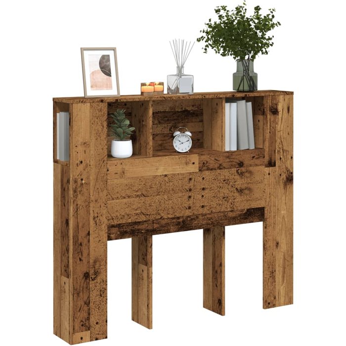 Maison exclusive - cabecero armario madera ingeniería envejecida 120x19x104,5 cm