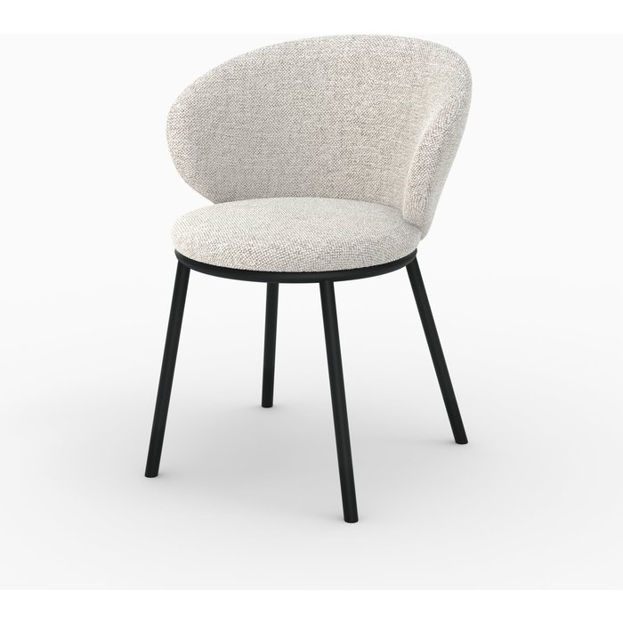Silla de tejido beige con patas de metal negro - angèle