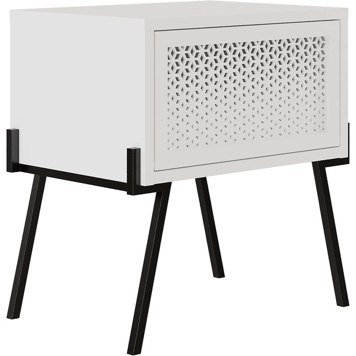 Mesita de noche misty blanco 48x51x34cm dormitorio
