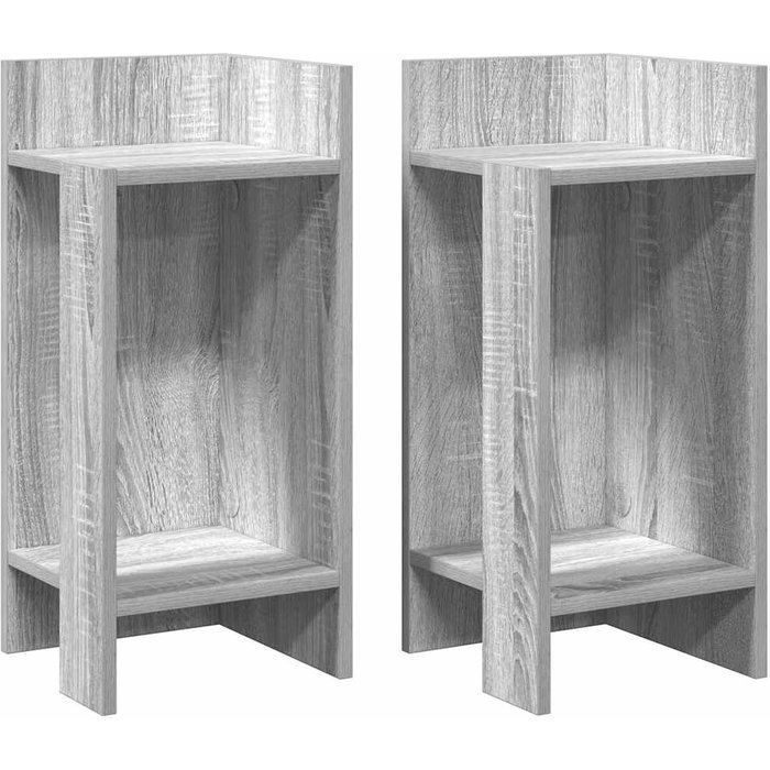 Mesas auxiliares 2 uds con estante gris sonoma 25,5x27x60 cm - comfortxl
