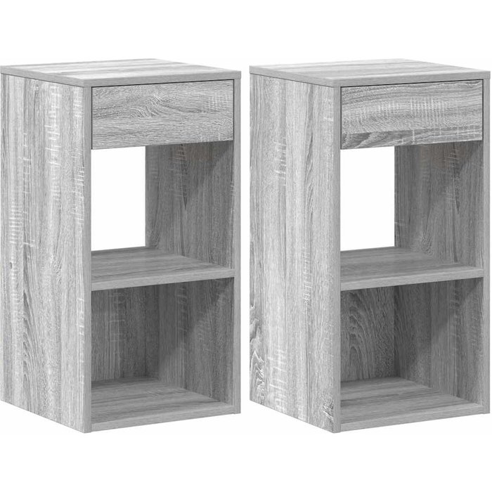 Mesillas de noche con cajón 2 uds gris sonoma 35x34x66,5 cm - comfortxl