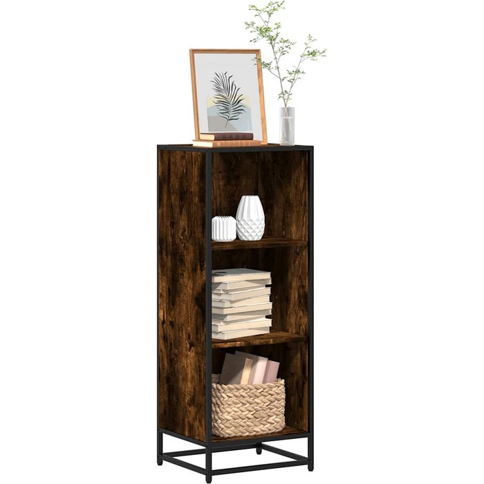 Librería roble ahumado 40x35x107,5 cm madera contrachapada