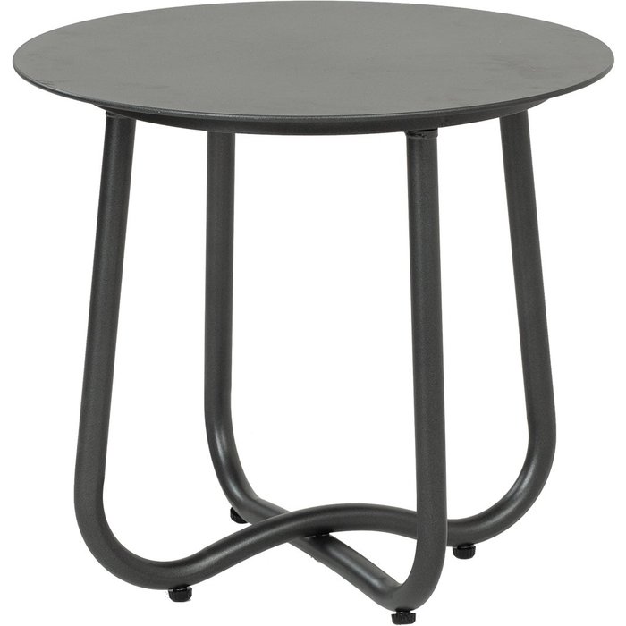 Mesa auxiliar de jardín de aluminio antracita con tacos de goma antideslizantes