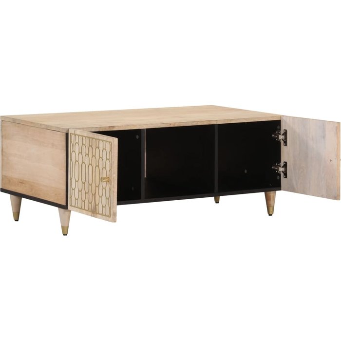 Mesa de centro de madera maciza de mango 100x54x40 cm - comfortxl