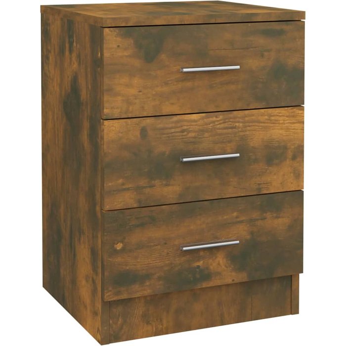 Mesita de noche madera contrachapada roble ahumado 38x35x56 cm - comfortxl