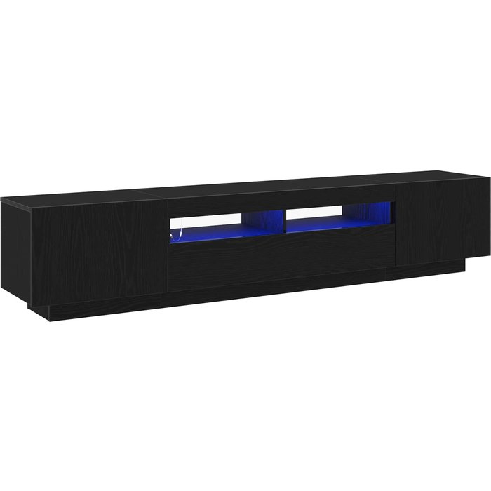 Conjunto de mueble de tv 2 pcs negro 200 x 35 x 40 cm vidaxl