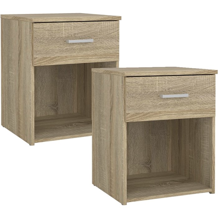 Mesitas de noche duero de roble con cajón 37x35x47 cm - 2 muebles