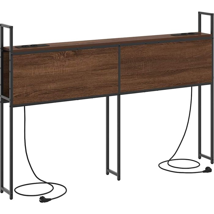 Cabecera de almacenamiento con cabecera marrón roble 120 cm