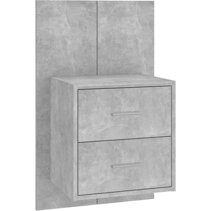 Mesita de noche de pared color gris hormigón - comfortxl