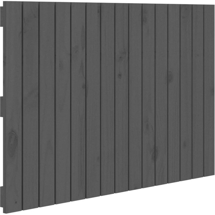 Cabecero de cama - mueble cabecero de pared madera maciza pino gris 95,5x3x60 cm