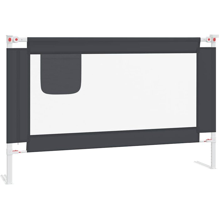 Barandilla de seguridad cama de ni?o gris oscuro tela 120x25 cm - comfortxl
