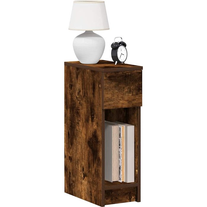 Maison exclusive - mesilla de noche con cajón roble ahumado 20x36x60 cm