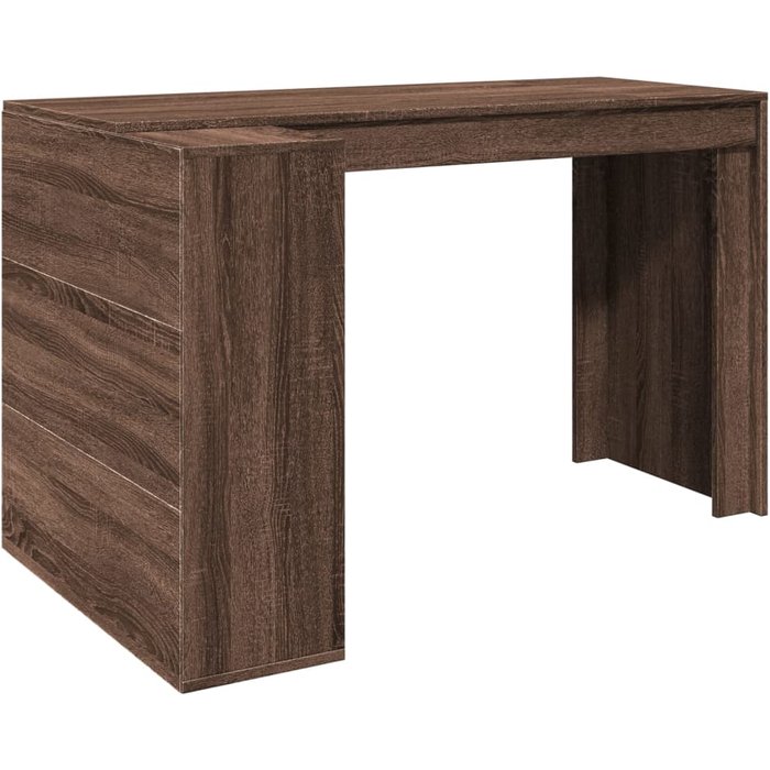 Escritorio madera de ingeniería marrón roble 123,5x73,5x75 cm - comfortxl