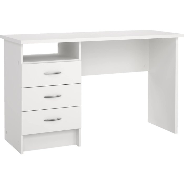 Wellhome escritorio tormes con 3 cajones 120x48x73 cm color blanco