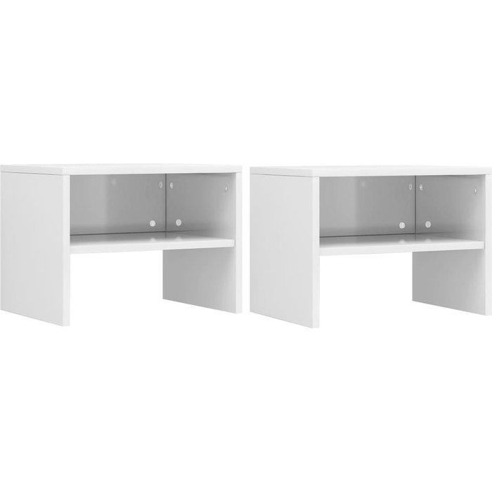 Mesitas de noche 2 uds madera contrachapada blanco 40x30x30 cm - comfortxl