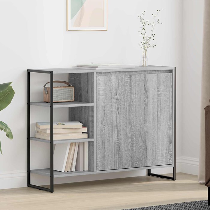 Maison exclusive - armario auxiliar gris sonoma 96.5 x 30 x 75 cm