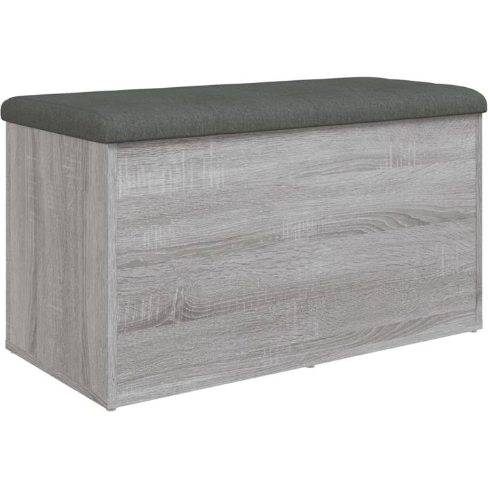 Banco con almacenaje madera ingeniería gris sonoma 82x42x45 cm - comfortxl