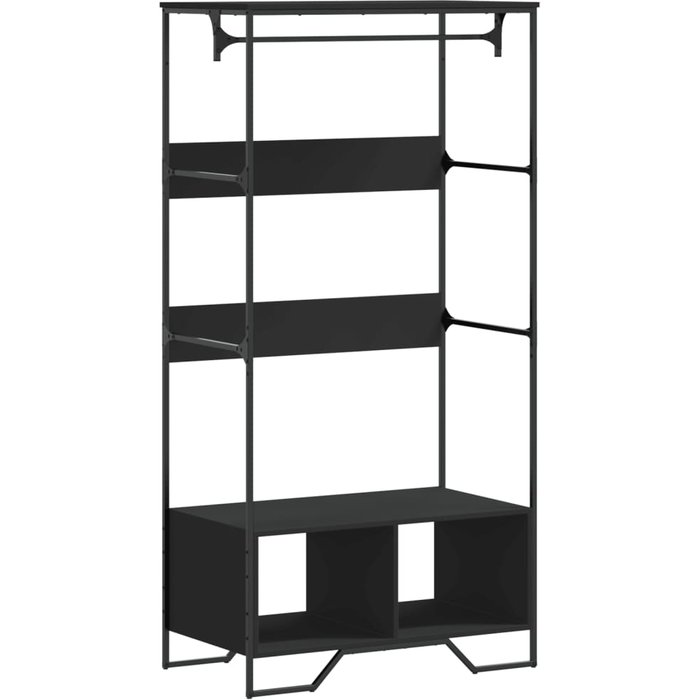 Armario de madera de ingeniería negra 90x50x180 cm - comfortxl