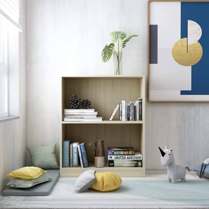 Librería roble sonoma 60x24x74,5 cm madera contrachapada