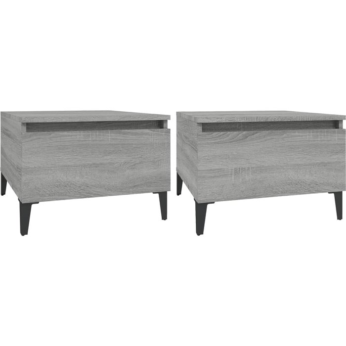 Mesas auxiliares 2 uds contrachapada gris sonoma 50x46x35 cm - comfortxl