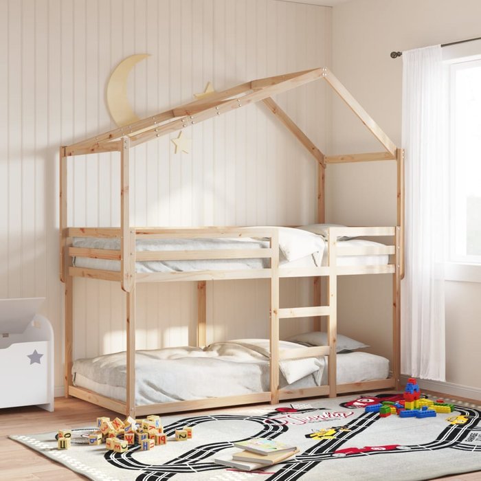 Techo para cama infantil 203x95,5x142 cm madera maciza de pino
