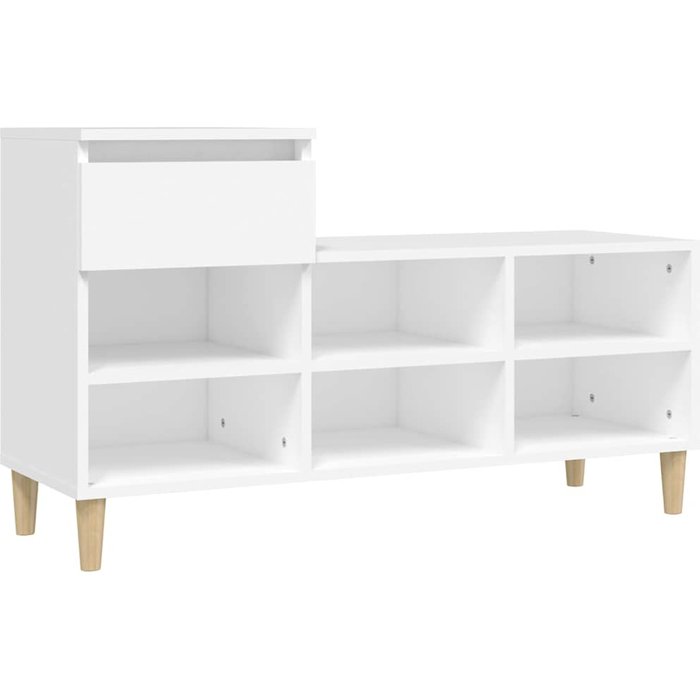 Mueble zapatero madera contrachapada blanco 102x36x60 cm - comfortxl