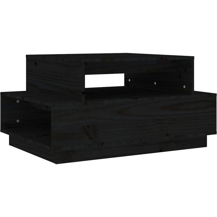 Mesa de centro madera maciza de pino negro 80x55x40,5 cm