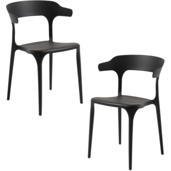 Regalos miguel - packs sillas jardín - pack 2 sillas teul - negro