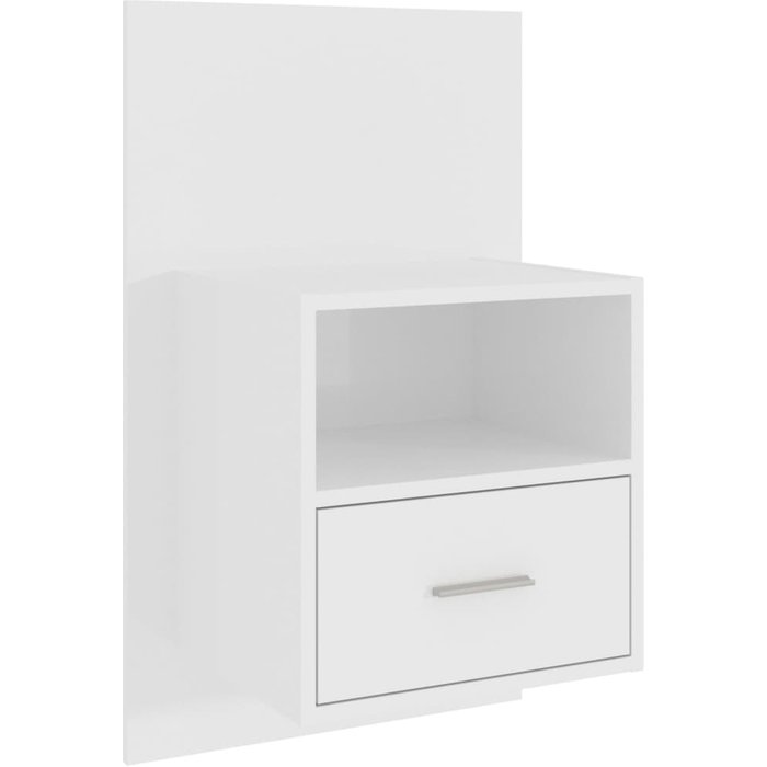 Mesita de noche de pared,mesilla de noche flotante blanco brillante cfw48030