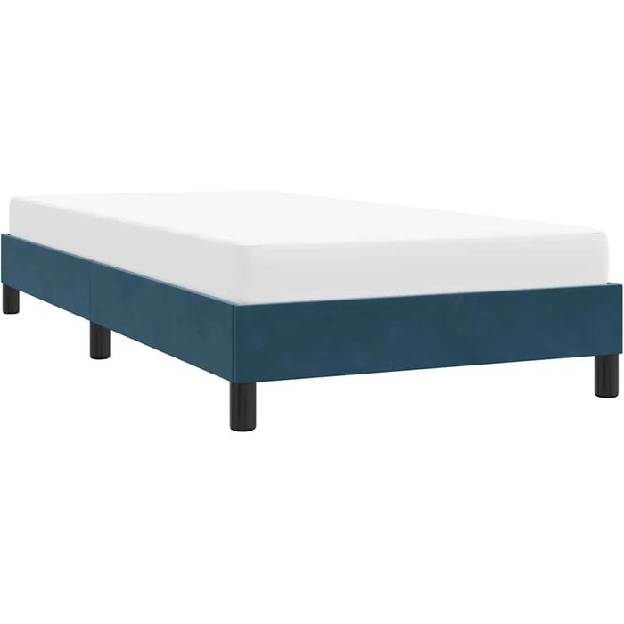 Estructura de cama sin colchón terciopelo azul oscuro 90x220 cm