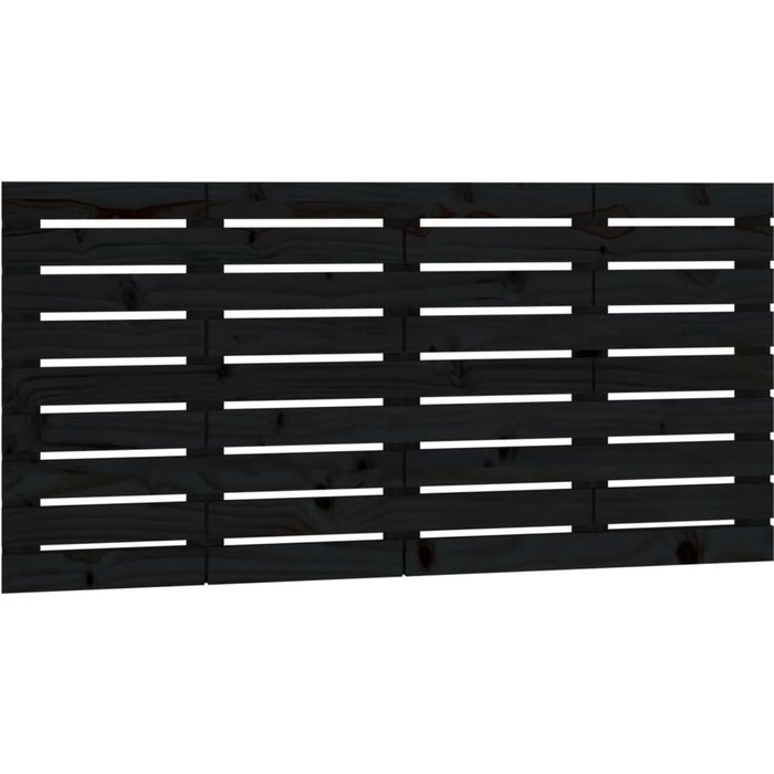 Cabecero de cama - mueble cabecero de pared madera maciza pino negro 126x3x63 cm