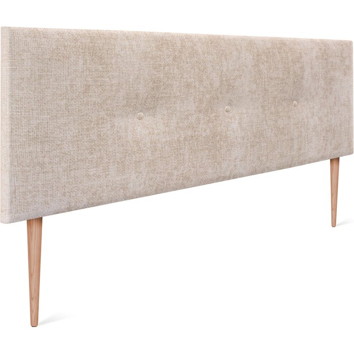 Dhome cabecero de lana natural con botones 150x105cm con patas camas 150 - beige