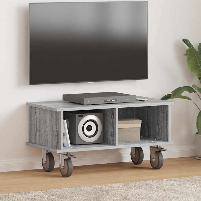 Mueble de tv sonoma gris 68,5 x 35 x 35 cm madera de ingeniería