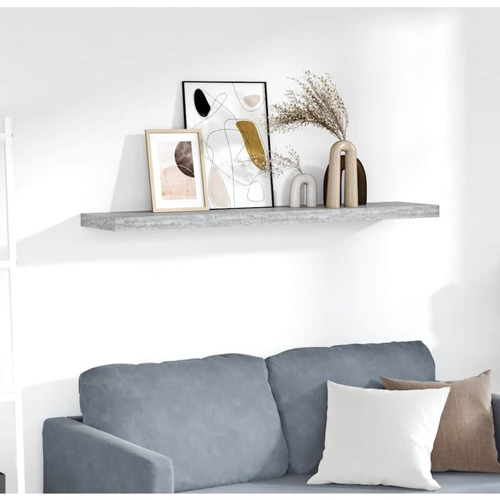 Estantería flotante de pared, gris hormigón, 120 x 23,5 x 3,8 cm, mdf
