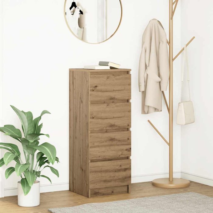 Aparador artisan roble 37,5x35x99 cm madera de ingeniería vidaxl