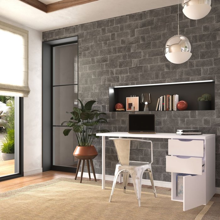 Mesa de escritorio luma blanco artik (blanco mate) 138 x 74 x 60 cm