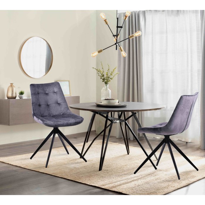 Silla de comedor de terciopelo merna gris oscuro